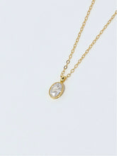 S925 Sterling Silver Oval “Dove Egg” Cubic Zirconia Pendant Necklace